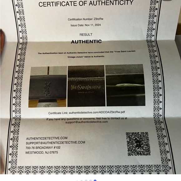 YSL 2 way Navy Leather Chain Bag